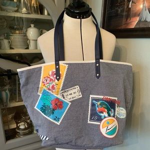 Vera Bradley Oxford Stamps Beach Tote